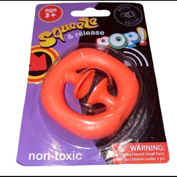 ☀️3/$12☀️ Orange Snapper Stress Relief Sensory Fidget Toy - Picture 2 of 5